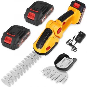 Cisaille &agrave; Gazon et Arbustes sans Fil-Taille-Haies &eacute;lectrique Sculpte, Tondeuse &agrave; Gazon 24V avec 2x1500 mAh Batterie, 2 Lames(30cm&10cm), 2 in 1