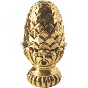 Pomme de pin Gamme prestige - Hauteur 125mm &Oslash;base 50mm Largeur 63mm - Laiton patin&eacute; - &Agrave; visser - DECO FER FORGE