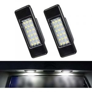 Lot de 2 éclairages de plaque d'immatriculation à LED, Canbus sans erreur, blanc 6000 K, 18 SMD, pour Peugeot 106 1007 207 307 308 3008 406 407 508