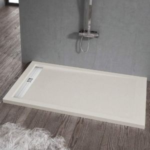 Stano. - Receveur de douche 80 x 130 cm extra plat elite en résine surface ardoisée sable