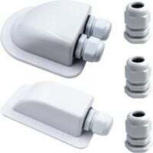 Shining House - Passe-toit Etanche 2/1 Entr&eacute;e de C&acirc;ble Imperm&eacute;able Convient &agrave; Tous les Types (2 Pi&egrave;ce Blanc)