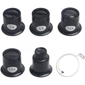 Largeight - Loupe de Réparation de Montre, Loupe de Bijoutiers,Loupe Réparation Montre Outil Loupe 3X 5X 10X 15X 20X Montre Loupe Montre Lentille