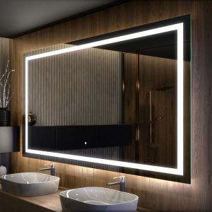 Foram - Moderne Miroir avec led Illumination Salle de Bain 120x70 cm sur Mesure led Lumineux Miroir avec Éclairage intégré Interrupteur Tactile