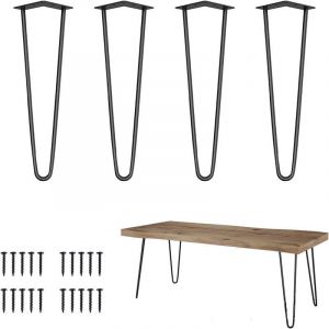 30mm deux lignes moderne simple simple en forme de u pied de meuble en fer &eacute;pingle &agrave; cheveux pied de table support de pied de table en fer massif, 4