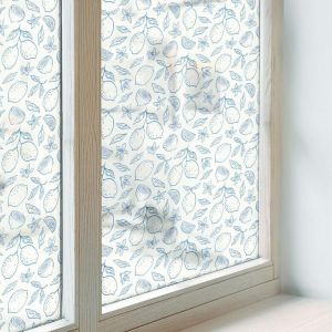 Anti Regard Film pour Fen&ecirc;tre 50x146 cm Vitrail Coll&eacute;s sur le Verre Protection PVC pour Chambre Cuisine Salle de Bain Adh&eacute;sif D&eacute;coratif Motif citron