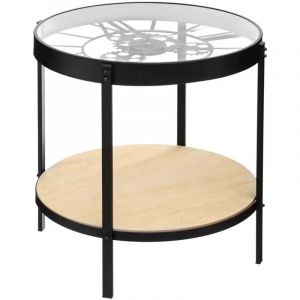 Wellhome - Table basse horloge mécanique Ø51x49
