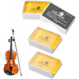Colophane Naturel Violon Violoncelle 3 Pi&egrave;ces, Rosin &agrave; Faible Poussi&egrave;re pour Am&eacute;lioration du Son, R&eacute;sine Naturelle Anti-Poussi&egrave;re, Accessoire pour