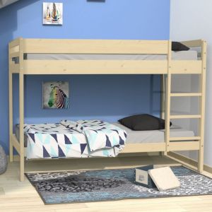 Lit superpos&eacute; BRICE 90x190 + 2 sommiers / Naturel/ 196x100x140 cm