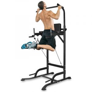 Pullup Barre de traction ajustable Bigzzia musculation dips station - Power Tower Barre de Traction pour Musculation à Domicile, 150 kg