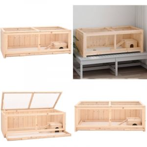 Cage &agrave; hamster 104x52x38 cm bois massif de sapin - Cage &agrave; Hamster - Maison Pour Hamster - Abri Pour Petit Animal - Accessoire Pour Hamster - Cage