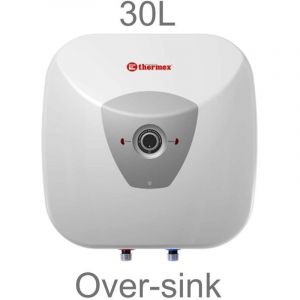 Chauffe-eau &eacute;lectrique HIT PRO 30L Thermex, Installation au-dessus de l'&eacute;vier arriv&eacute;es d'eau en bas