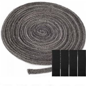 Joint tress&eacute; pour insert et po&ecirc;le, 10 mm x 2.5 m Joint en fibre de verre avec 4 bandes, joint r&eacute;fractaire, joint pour insert de chemin&eacute;e pour po&ecirc;le &agrave;