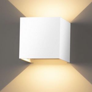 Applique Murale LED Interieur/Exterieur R&eacute;glable 12W 3000K Blanc Chaud, Lampe Murale LED R&eacute;glable Lampe Up Down Design en Aluminium pour Salon