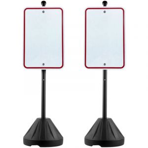 VEVOR Poteau sur Socle Support Panneau de Signalisation en Fonte, Ensemble de Poteau et de Base pour Panneau de Signalisation 152,4 cm de Long,