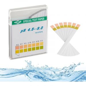 Bandelettes de test de pH 100 pièces, papier de test tournesol, plage de mesure 4,5-9, papier indicateur universel, test d'acidité pour aquariums,