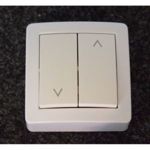 Interrupteur volet roulant 10A 250V saillie complet avec cadre blanc polaire borne auto ALREA SCHNEIDER ALB62197P