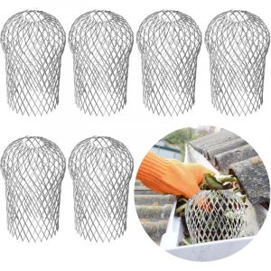 Bluedeer - 6 pièces Protections de Gouttières en Alliage d'aluminium - Filtre Gouttière à Mailles, Métal Crapaudines Gardes Couvertures pour Tuyaux