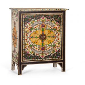 Giner Y Colomer - Buffet multicolore réalisé à la main en bois de manguier 80cm