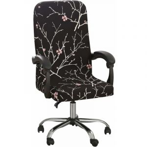 Aougo - Housse de Chaise de Bureau Universelle Extensible Microfibre Lavable Couverture de Chaise Bureau Imprimé Housses de Fauteuil Extensibles