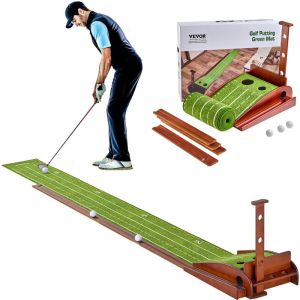 Vevor - Tapis de putting de golf avec 2 trous, tapis deentrainement de golf sans plis pour linterieur, avec retour automatique de balle, guide