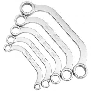 5pcs 8-22mm Kit de cl&eacute;s m&eacute;triques demi-lune cl&eacute; en acier au chrome vanadium &agrave; double extr&eacute;mit&eacute; (type c)