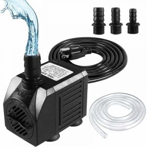 Pompe de fontaine, pompe &agrave; eau submersible 150GPH (8W 600L/H), petite pompe de fontaine ext&eacute;rieure silencieuse avec tuyau de 3,3 pieds (diam&egrave;tre