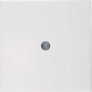 Cache central avec prise t&eacute;l&eacute;phonique compatible avec diff&eacute;rentes s&eacute;ries HAGER IP20 5,5x5,5x2cm coloris blanc polaire