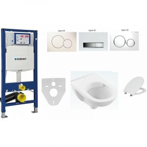 Pack Wc suspendu Geberit et O.novo DirectFlush Plaque de commande geberit: Sigma01 blanc