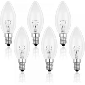Ampoule Incandescence Bougie E14 60W 230V, Ampoule Flamme E14, Dimmable Blanc Chaud 2700K, 600LM, C35 Ampoule Transparent, Pour Lustre, Lampe de