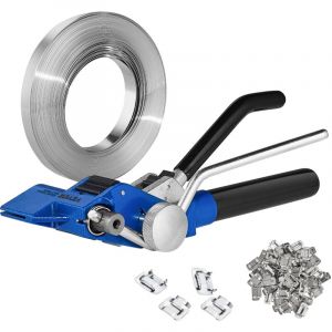 Mophorn - vevor Kit de cerclage avec outil tendeur de cerclage, bande en acier inoxydable 304 de 30 m de longueur, 100 joints metalliques, kit de