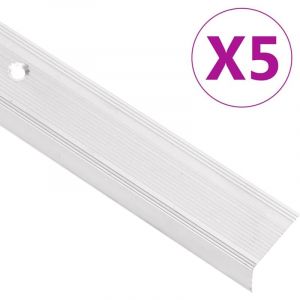 Torana - Nez de marche forme en l 5 pcs aluminium 100 cm argenté