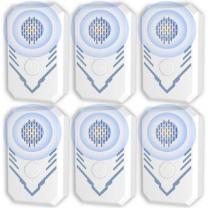 Ultrason pour Souris et Rats 6 Pi&egrave;ces, Anti Moustique Ultrason, Repulsif Ultrason, Appareil Ultrason pour Nuisible, Antiparasitaire R&eacute;pulsif pour