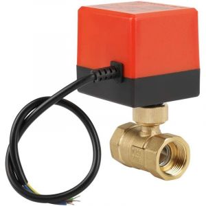 DC 12-24V G3 / 4 "DN20 Vanne &eacute;lectrique &agrave; bille motoris&eacute;e &agrave; 2 voies en laiton pour contr&ocirc;le de d&eacute;bit, vanne &agrave; bille motoris&eacute;e, vanne &agrave; bille