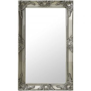 Fimei Miroir mural style baroque 50x80 cm Argenté