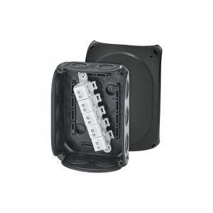 Hensel - boîte de dérivation dk 1010 b 2,5-10 MM² triphasé 16 MM² monophasé 5 broches avec borne IP66 noir 62000302
