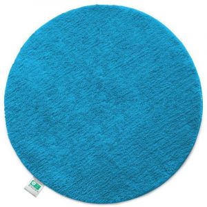 Tapis de bain Sky, tapis de salle de bain rond Turquoise 95 cm de diam&egrave;tre