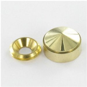 Rosace conique ou cache vis (1 rosace et 1 cuvette de vis) Laiton Diam&egrave;tre 12 Pour Vis M4-1 pi&egrave;ce