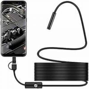 Cam&eacute;ra d'inspection de serpent USB, endoscope USB C &eacute;tanche 2.0 MP IP67, cam&eacute;ra de type C avec 6 lumi&egrave;res LED r&eacute;glables pour Android, PC