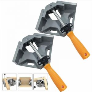 Fitags - 2 Pcs Serre Joint Angle 90 °, Etau D'angle Alliage d'Aluminium, Pince de Soudage d'angle avec mâchoire pivotante réglable, pour Outils