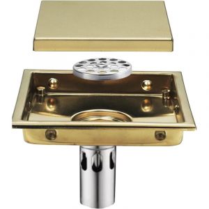 Aiperq - Drain de Douche 150x150mm Siphon de Sol Carr&eacute; Caniveau de Douche 304 Acier Inoxydable Anti-Odeur Drain de Plancher