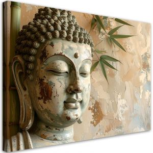 Tableau d&eacute;co Harmonie Bouddha Zen Spa peinture imitation 100x70