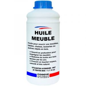Cod&egrave;ve Bois - Huile Meuble Bois - 1 l - Codeve Bois - Ch&ecirc;ne fonc&eacute; - Pour La D&eacute;co De Votre Meuble, Table, Buffet, Commode Ou Armoire Bois.