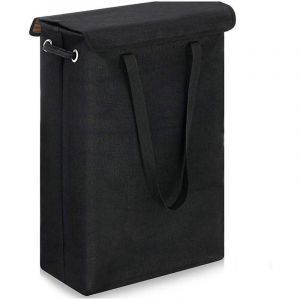 Linghhang - Black) 45 Litre Slimline Foldable Laundry Hamper with Lid - Extra Large Capacity Laundry Hamper - 39x19x60cm - Narrow Laundry Hamper