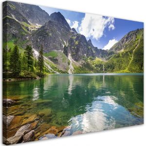 Image sur toile, Lac de Montagne Arbres Nature - 60x40