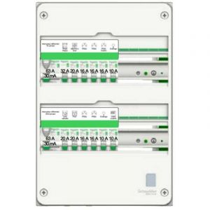 Tableau pr&eacute;-&eacute;quip&eacute; - Logement type T3/T4 - 2 rang&eacute;es - 13 modules - XE - Resi9 - R9HPNFC15127P - Schneider