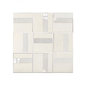 Carrelage gr&egrave;s c&eacute;rame effet argile DUST DECOR 15x15 cm Cr&egrave;me - Sable - - bo&icirc;te de 0.50 m2