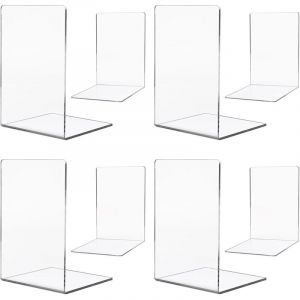 Lot de 8 Serres Livres, Serre-Livres en Acrylique Transparent, pour Enfant, Bureau, Salon et Salle D'&eacute;tude, &Eacute;cole, Librairie e