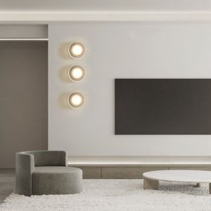 Applique Murale Moderne Lampe Murale M&eacute;tal Acrylique Blanc Chaud Eclairage Lumi&egrave;re Argent&eacute; &Oslash;13,5cm 3Pcs