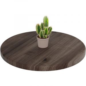 Plateau de table rond 50 cm en bois naturel Pour table basse ronde ou de chevet &Eacute;paisseur : 28 mm Couleur : &Eacute;b&egrave;ne - Lamo Manufaktur