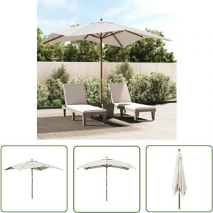 Parasol de jardin avec m&acirc;t en bois sable 300x300x273 cm - Parasol De Jardin - Parasol Exterieur - Parasol Rectangulaire - Parasol Beige - Parasol